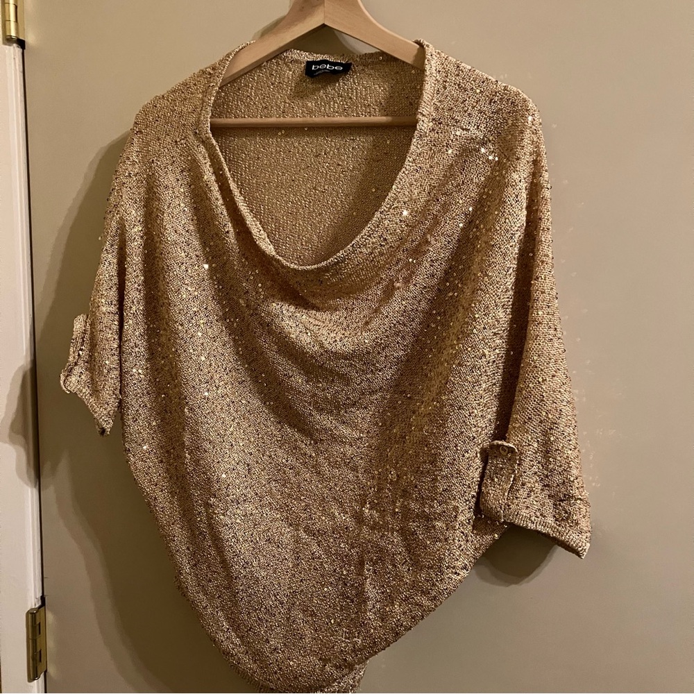 Bebe Gold Sequin Top